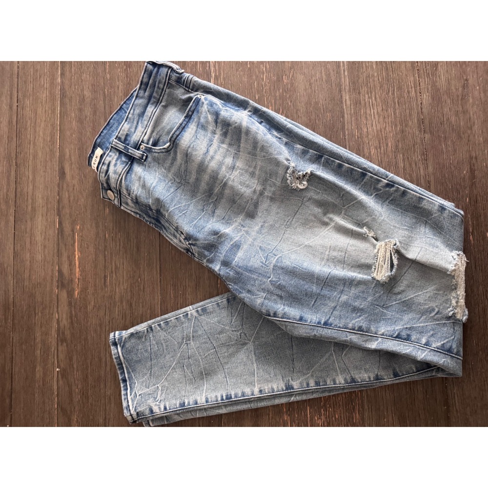 PacSun Mens Stacked Skinny Distressed Light Wash Blue Denim Jeans 38x32